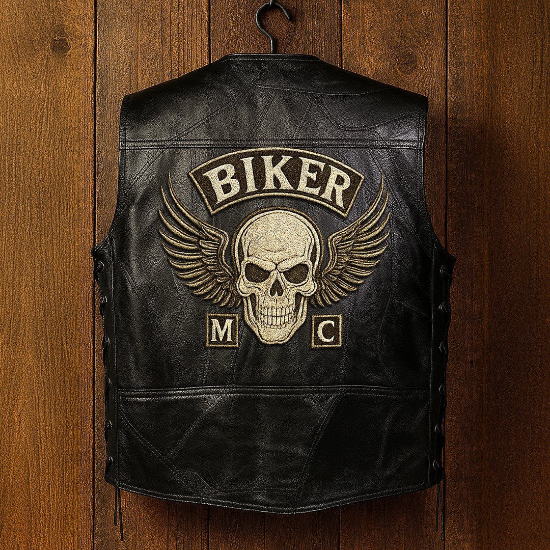 Premium US Veterans Custom Leather Motor Vest VPVC702118, Gifts For US Veteran, Gifts On Father's Day, Veterans Day.