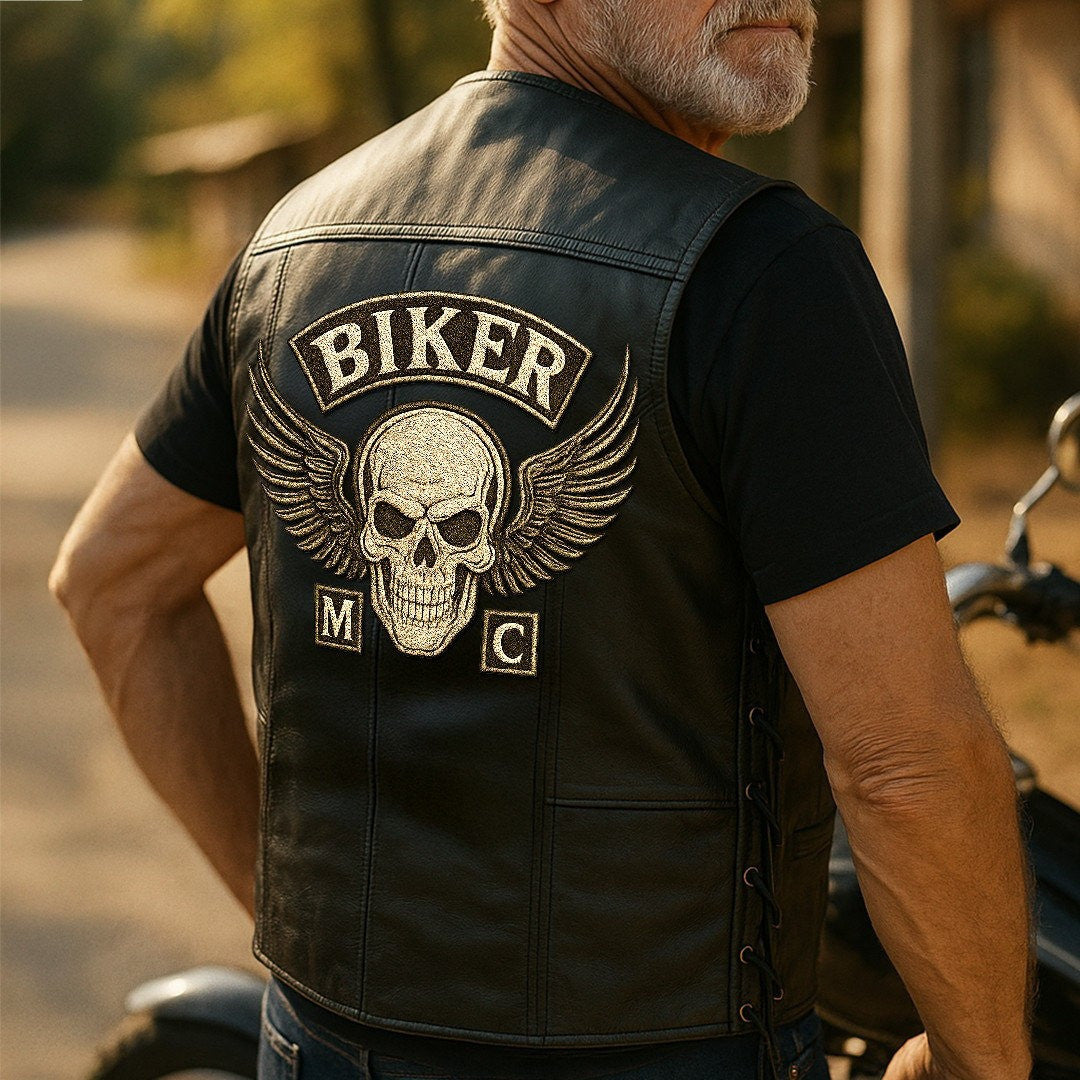 Premium US Veterans Custom Leather Motor Vest VPVC702118, Gifts For US Veteran, Gifts On Father's Day, Veterans Day.