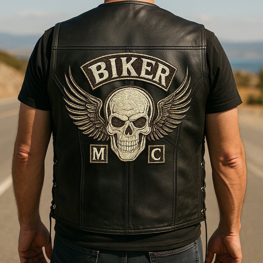 Premium US Veterans Custom Leather Motor Vest VPVC702118, Gifts For US Veteran, Gifts On Father's Day, Veterans Day.