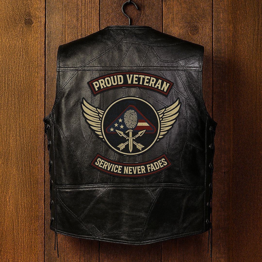 Premium US Veterans Custom Leather Motor Vest VPVC702119, Gifts For US Veteran, Gifts On Father's Day, Veterans Day.