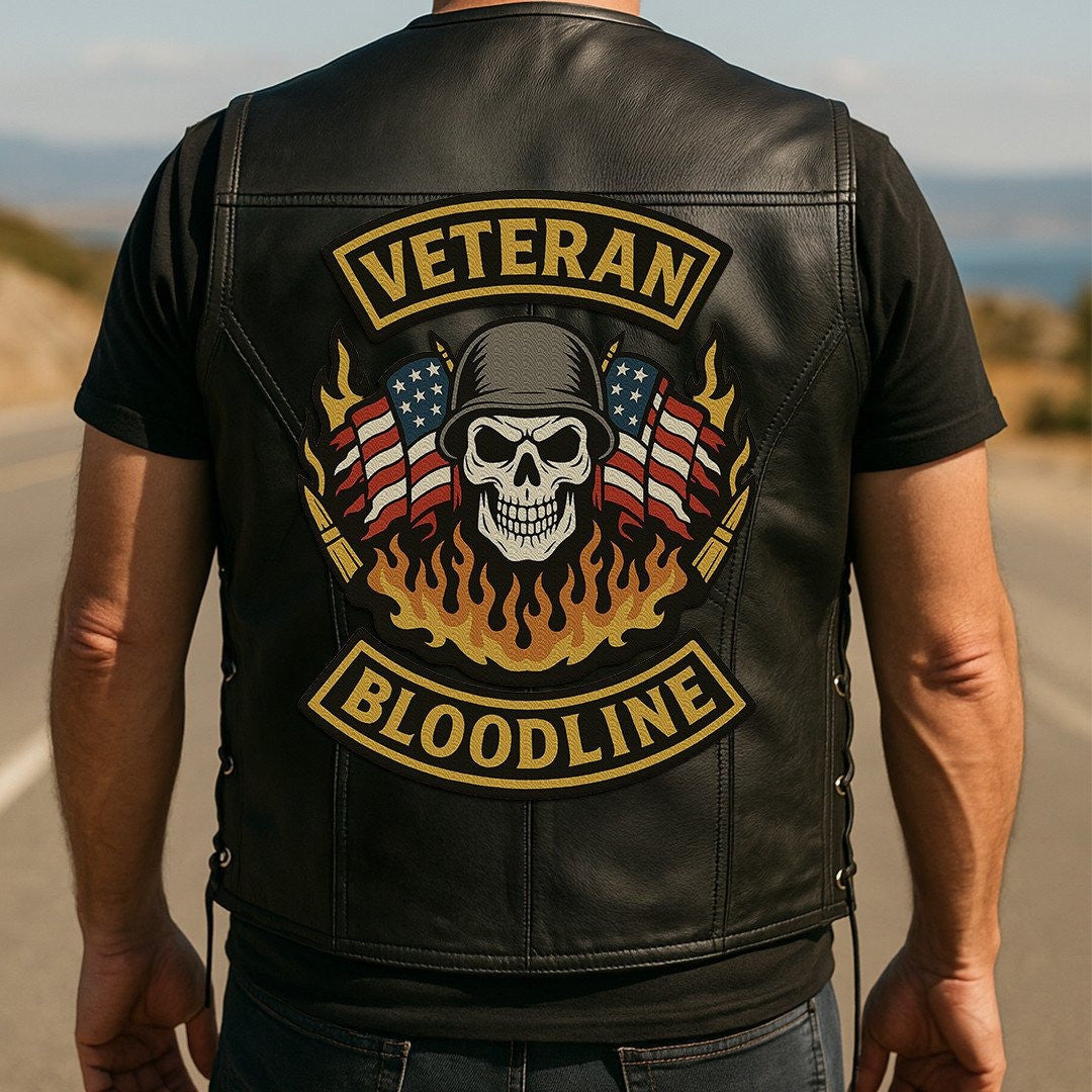 Premium US Veterans Custom Leather Motor Vest VPVC702120, Gifts For US Veteran, Gifts On Father's Day, Veterans Day.