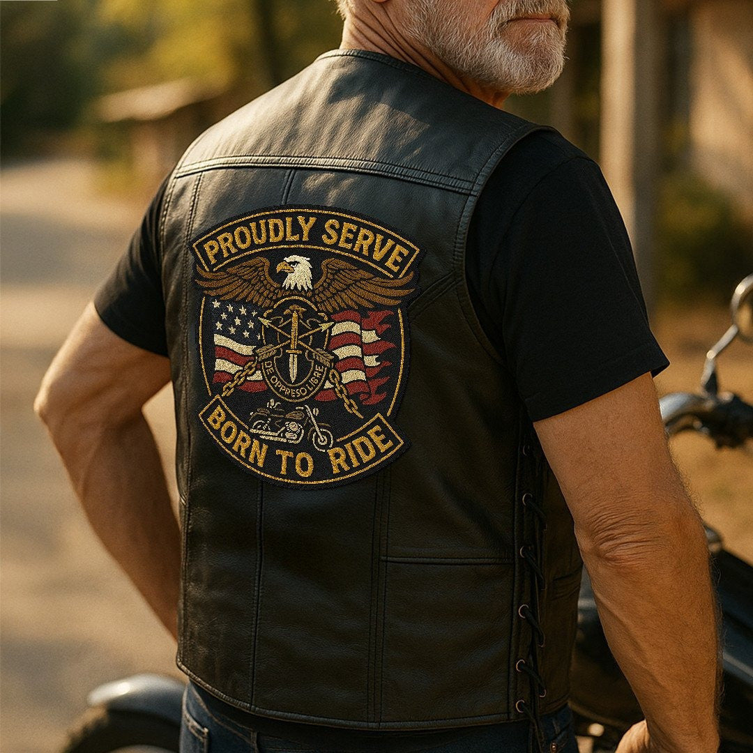 Premium US Veterans Custom Leather Motor Vest VPVC702123, Gifts For US Veteran, Gifts On Father's Day, Veterans Day.