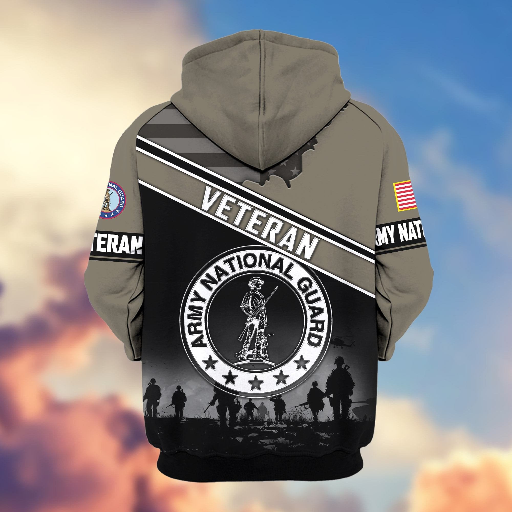 Premium US Veterans Zip Hoodie ATTN040921, Gifts For US Veterans, Gifts On Father's Day, Veterans Day.