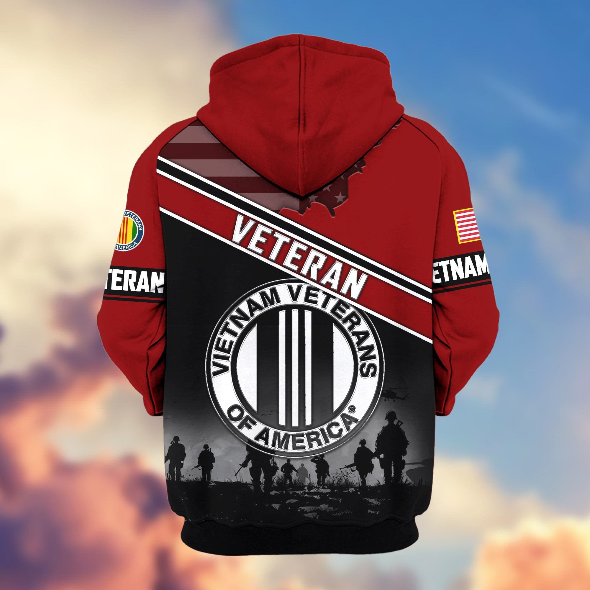 Premium US Veterans Zip Hoodie ATTN040921, Gifts For US Veterans, Gifts On Father's Day, Veterans Day.