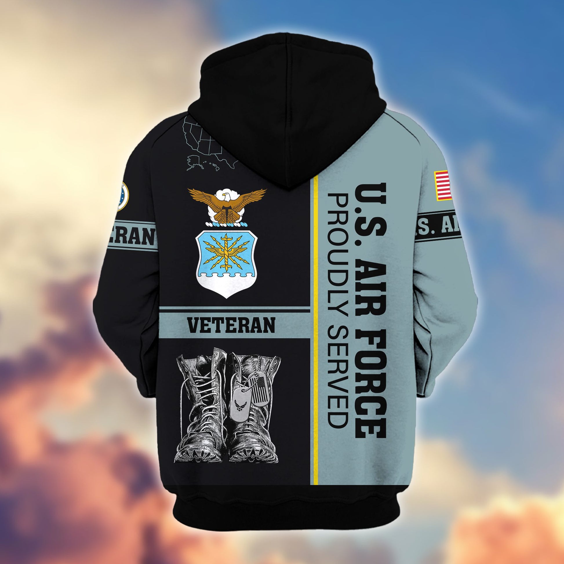 Premium US Veterans Zip Hoodie BPHN100911, Gifts For US Veterans, Gifts On Father's Day, Veterans Day.