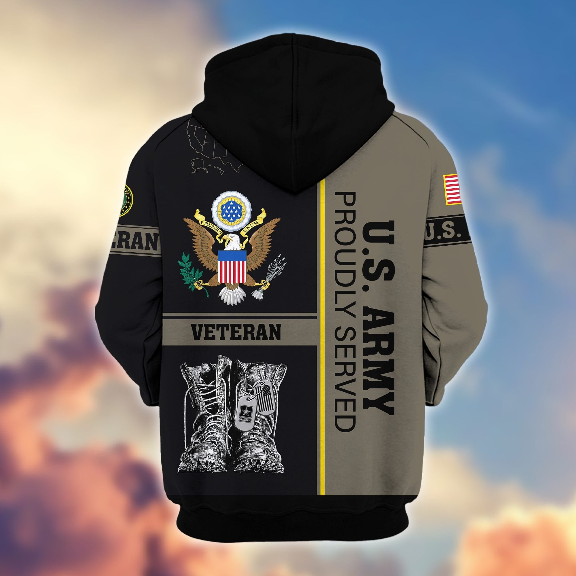 Premium US Veterans Zip Hoodie BPHN100911, Gifts For US Veterans, Gifts On Father's Day, Veterans Day.