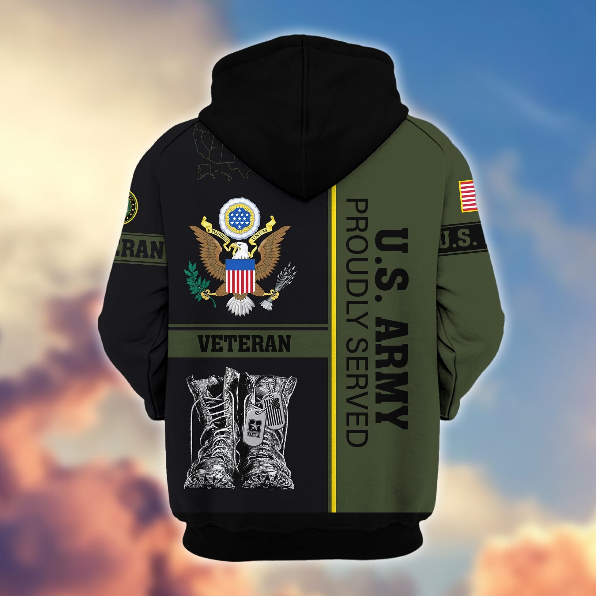 Premium US Veterans Zip Hoodie BPHN100911, Gifts For US Veterans, Gifts On Father's Day, Veterans Day.