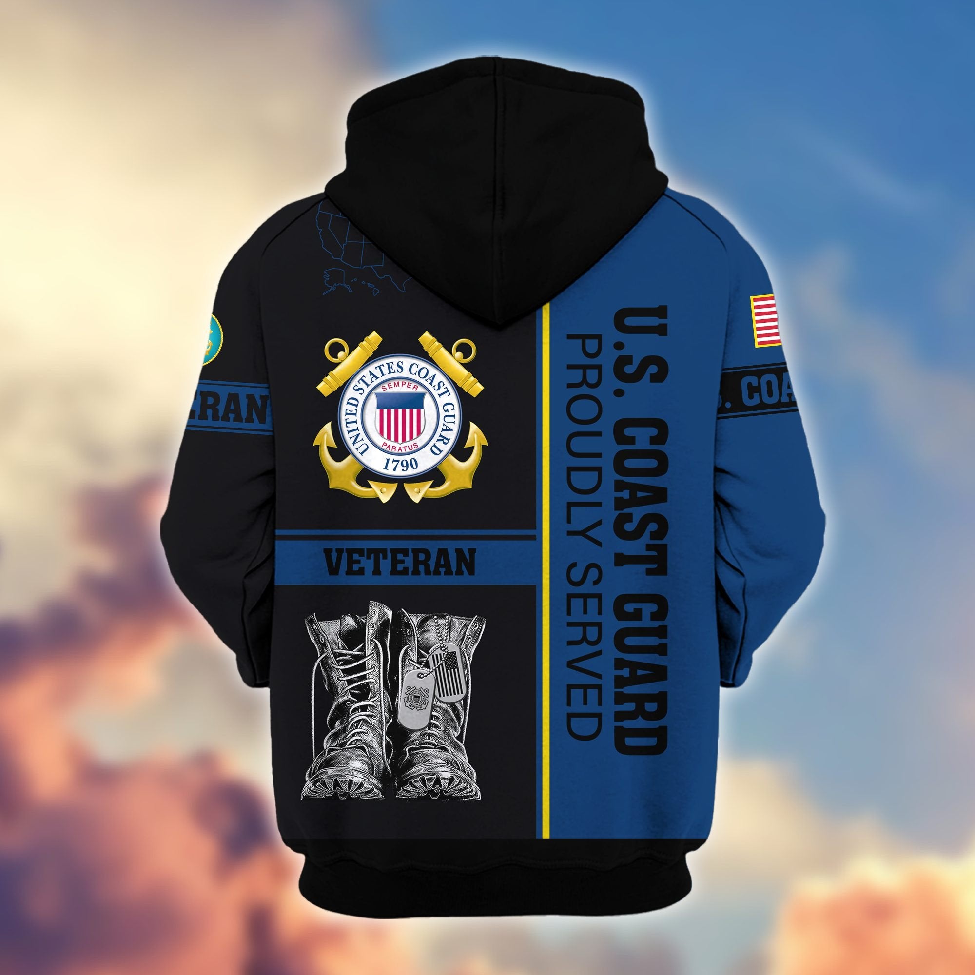 Premium US Veterans Zip Hoodie BPHN100911, Gifts For US Veterans, Gifts On Father's Day, Veterans Day.