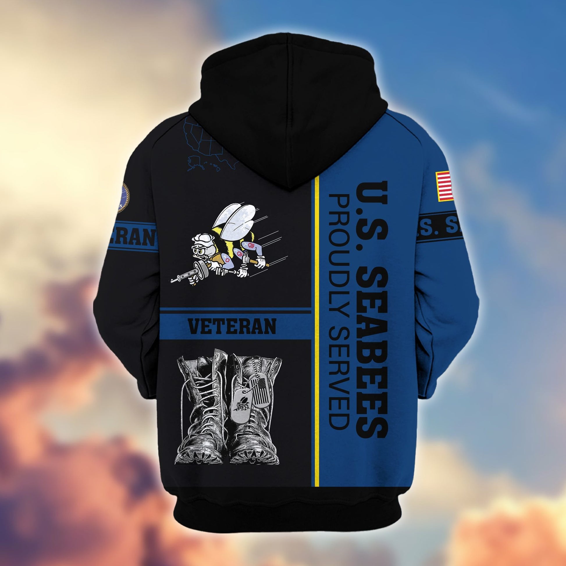 Premium US Veterans Zip Hoodie BPHN100911, Gifts For US Veterans, Gifts On Father's Day, Veterans Day.