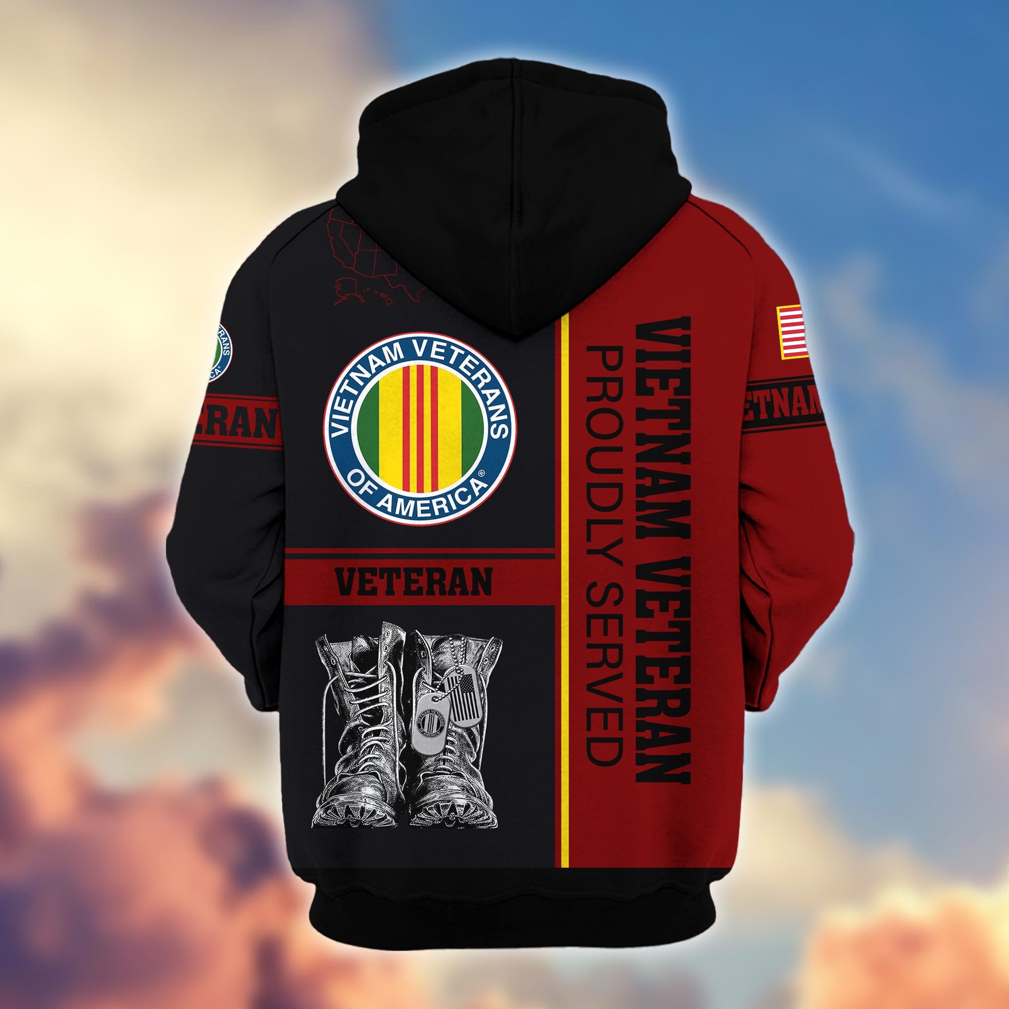 Premium US Veterans Zip Hoodie BPHN100911, Gifts For US Veterans, Gifts On Father's Day, Veterans Day.