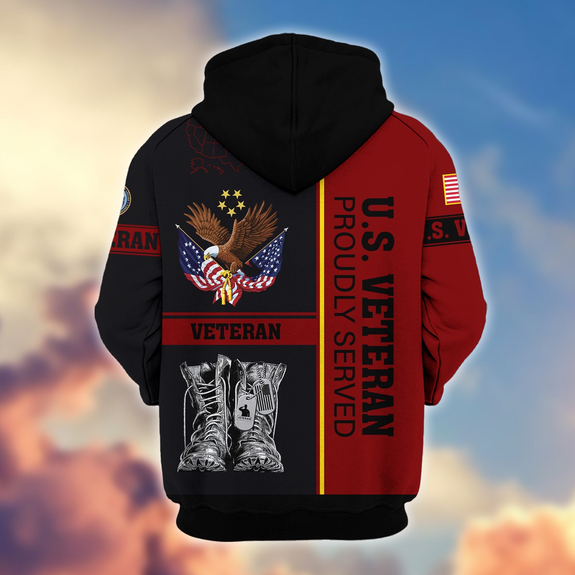 Premium US Veterans Zip Hoodie BPHN100911, Gifts For US Veterans, Gifts On Father's Day, Veterans Day.