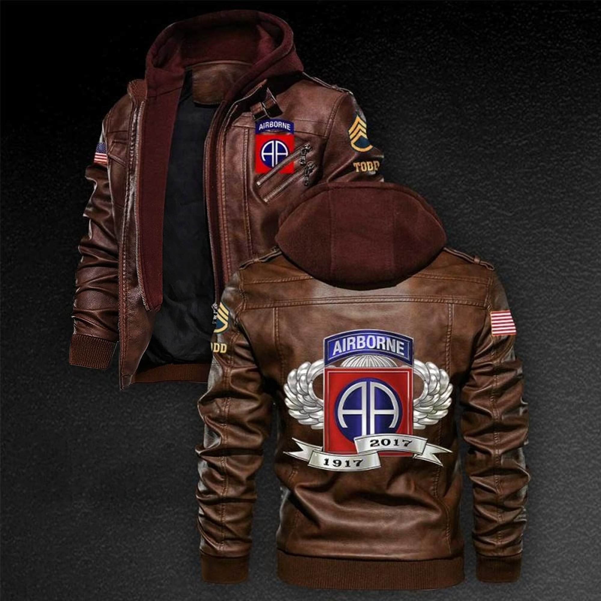 Premium Custom Unit US Army Veteran Leather Jacket VPVC702160, Gifts For Army Veteran, Gifts On Father's Day, Veterans Day.