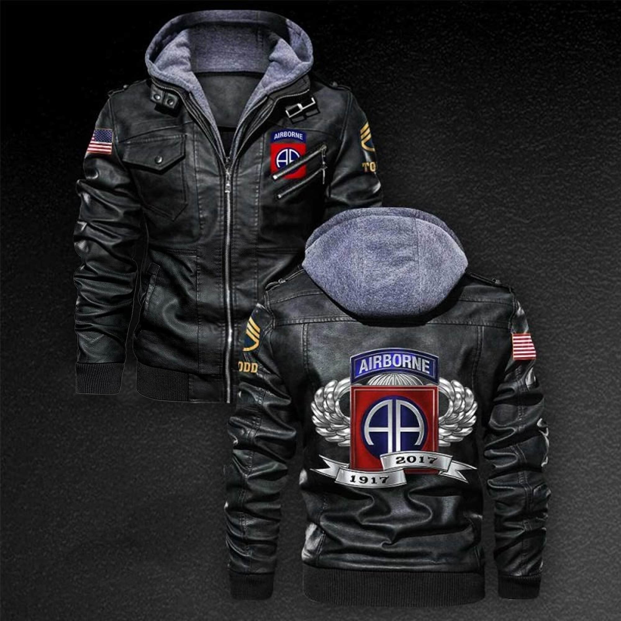 Premium Custom Unit US Army Veteran Leather Jacket VPVC702159, Gifts For Army Veteran, Gifts On Father's Day, Veterans Day.