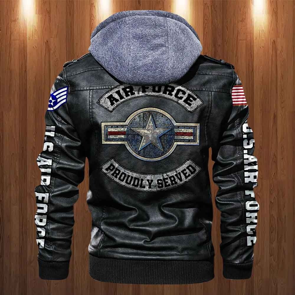 Premium Custom Unit USAF Veteran Leather Jacket VPVC702161, Gifts For Air Force Veteran, Gifts On Father's Day, Veterans Day.
