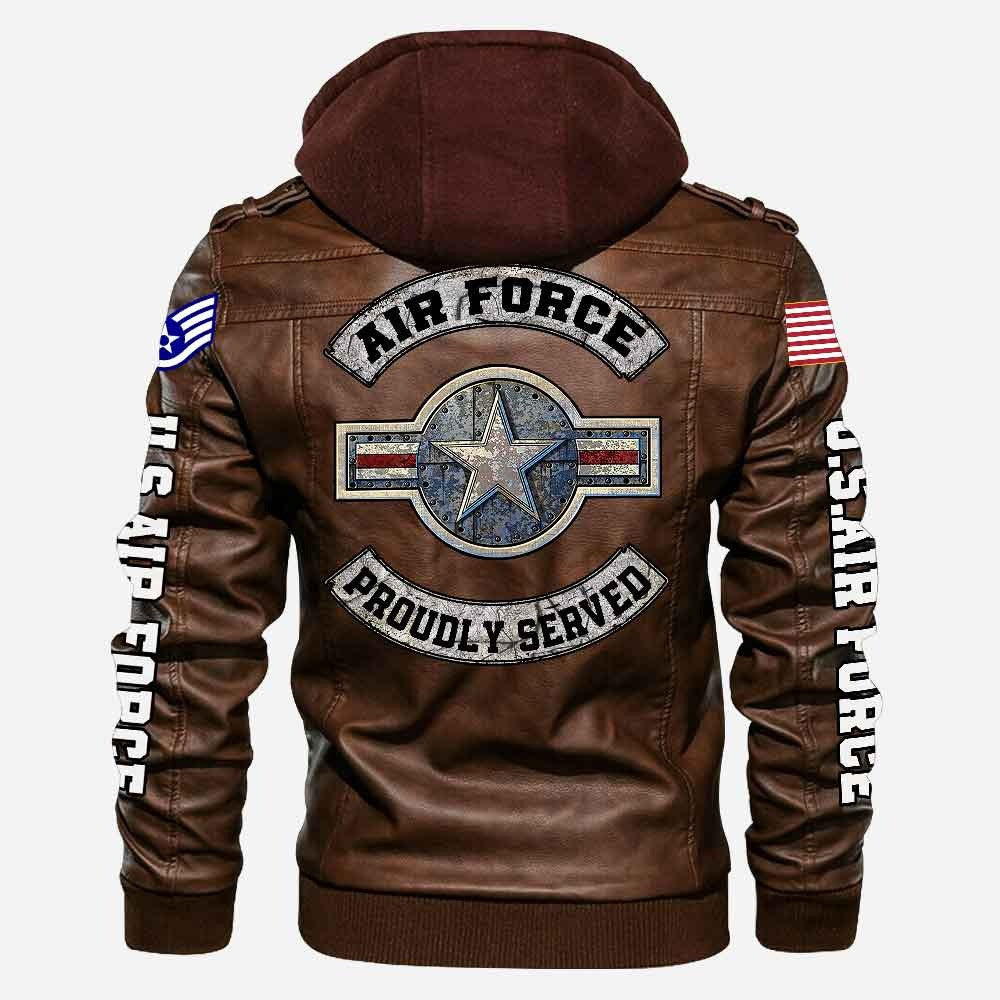 Premium Custom Unit USAF Veteran Leather Jacket VPVC702162, Gifts For Air Force Veteran, Gifts On Father's Day, Veterans Day.