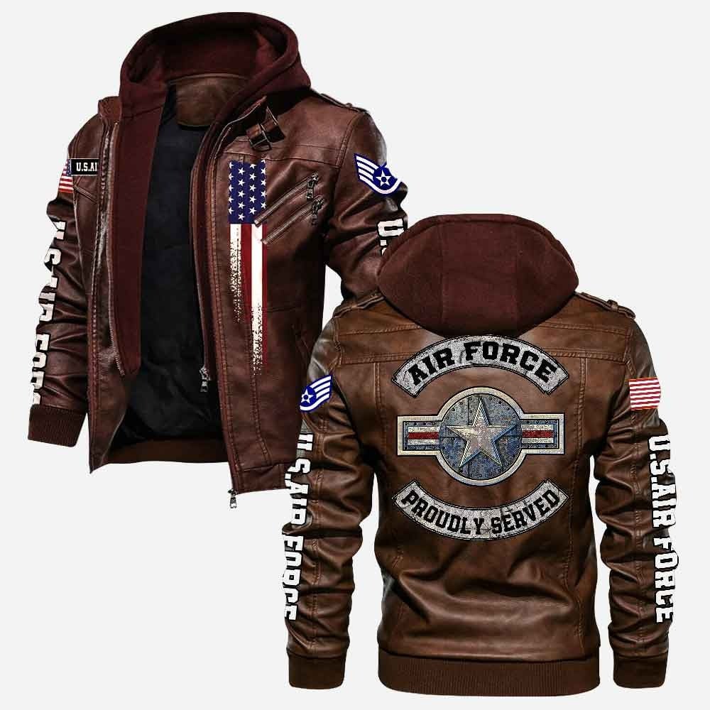 Premium Custom Unit USAF Veteran Leather Jacket VPVC702162, Gifts For Air Force Veteran, Gifts On Father's Day, Veterans Day.