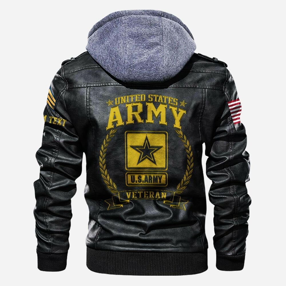 Premium Custom Unit US Army Veteran Leather Jacket VPVC702163, Gifts For Army Veteran, Gifts On Father's Day, Veterans Day.