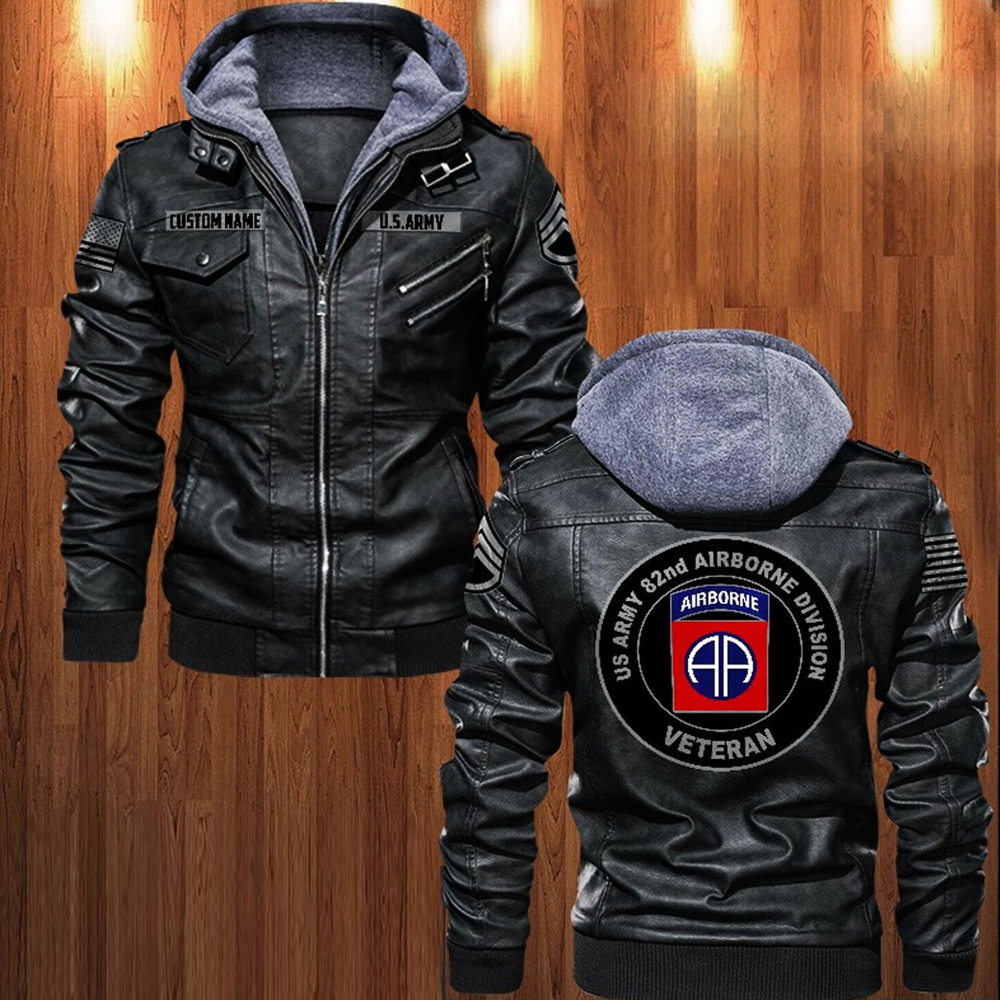 Premium Custom Unit US Army Leather Jacket VPVC702173, Gifts For Army Veteran, Gifts On Father's Day, Veterans Day.