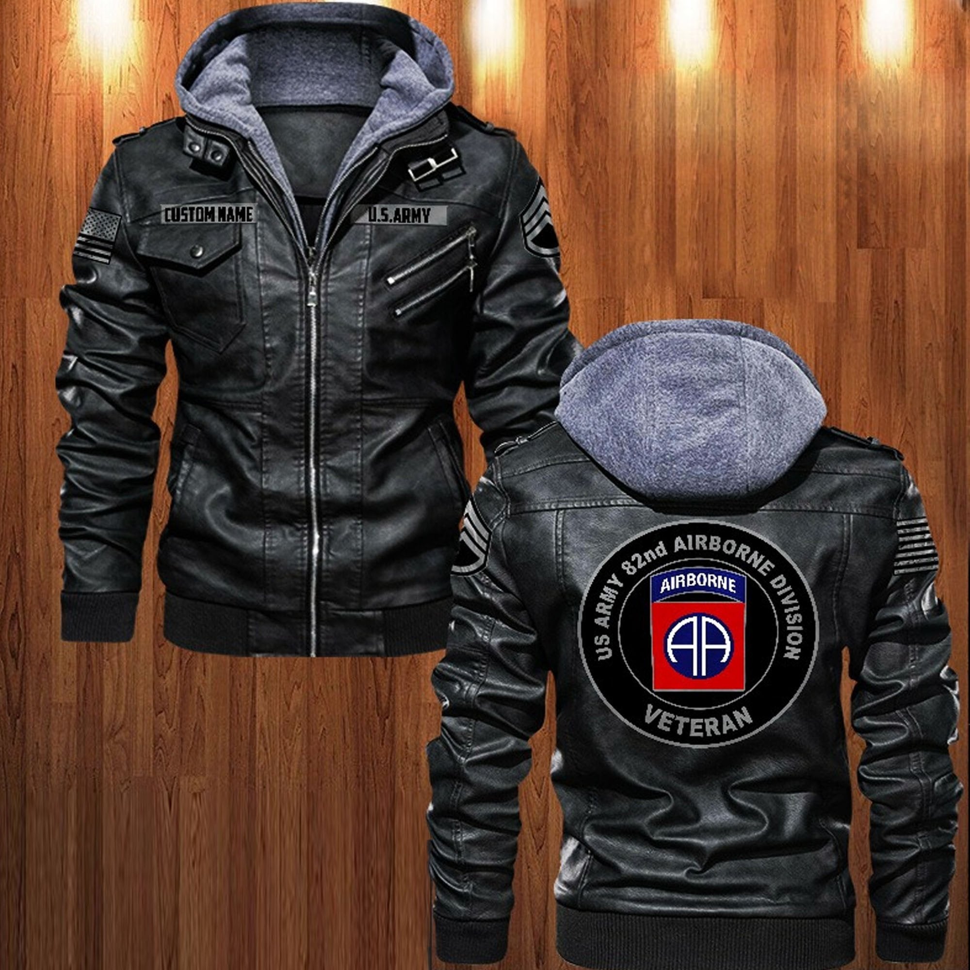 Premium Custom Unit US Army Leather Jacket VPVC702173, Gifts For Army Veteran, Gifts On Father's Day, Veterans Day.