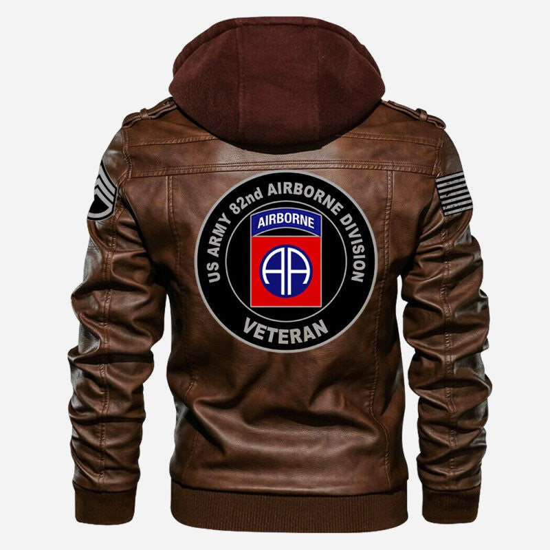 Premium Custom Unit US Army Leather Jacket VPVC702174, Gifts For Army Veteran, Gifts On Father's Day, Veterans Day.