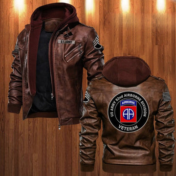Premium Custom Unit US Army Leather Jacket VPVC702174, Gifts For Army Veteran, Gifts On Father's Day, Veterans Day.