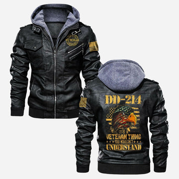 Premium US Veteran Leather Jacket VPVC702179, Gifts For US Veteran, Gifts On Father's Day, Veterans Day.