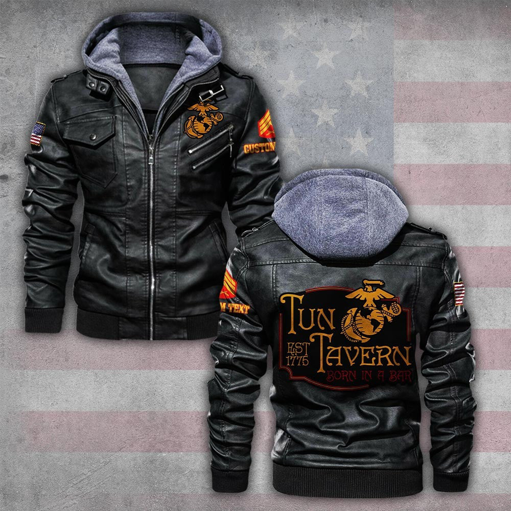 Premium Custom USMC Leather Jacket VPVC702183, Gifts For Marine Veteran, Gifts On Father's Day, Veterans Day.