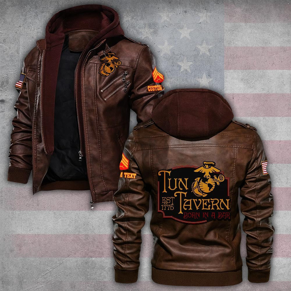 Premium Custom USMC Leather Jacket VPVC702184, Gifts For Marine Veteran, Gifts On Father's Day, Veterans Day.