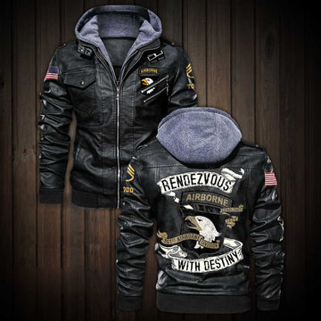 Premium Custom US Army 101st Airborne Division Leather Jacket VPVC702187, Gifts For Army Veteran, Gifts On Father's Day, Veterans Day.