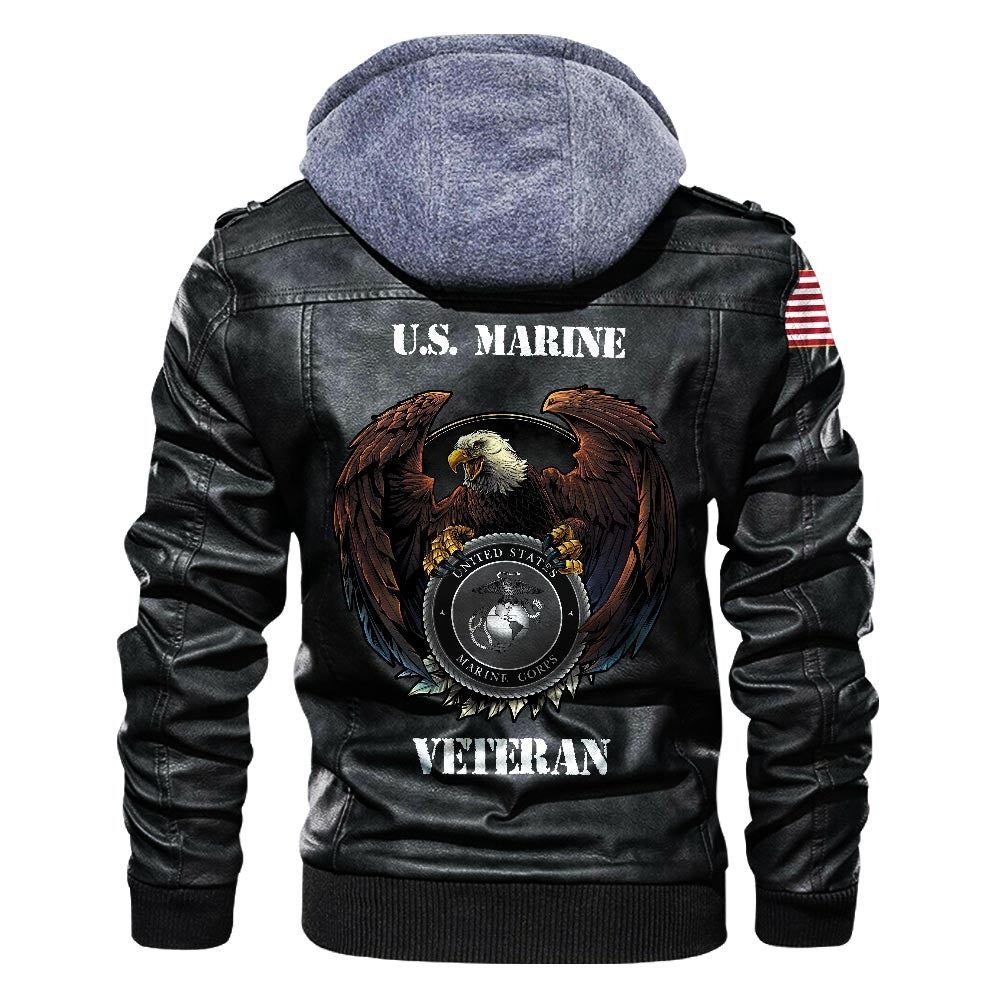Premium USMC Leather Jacket VPVC702193, Gifts For Marine Veteran, Gifts On Father's Day, Veterans Day.