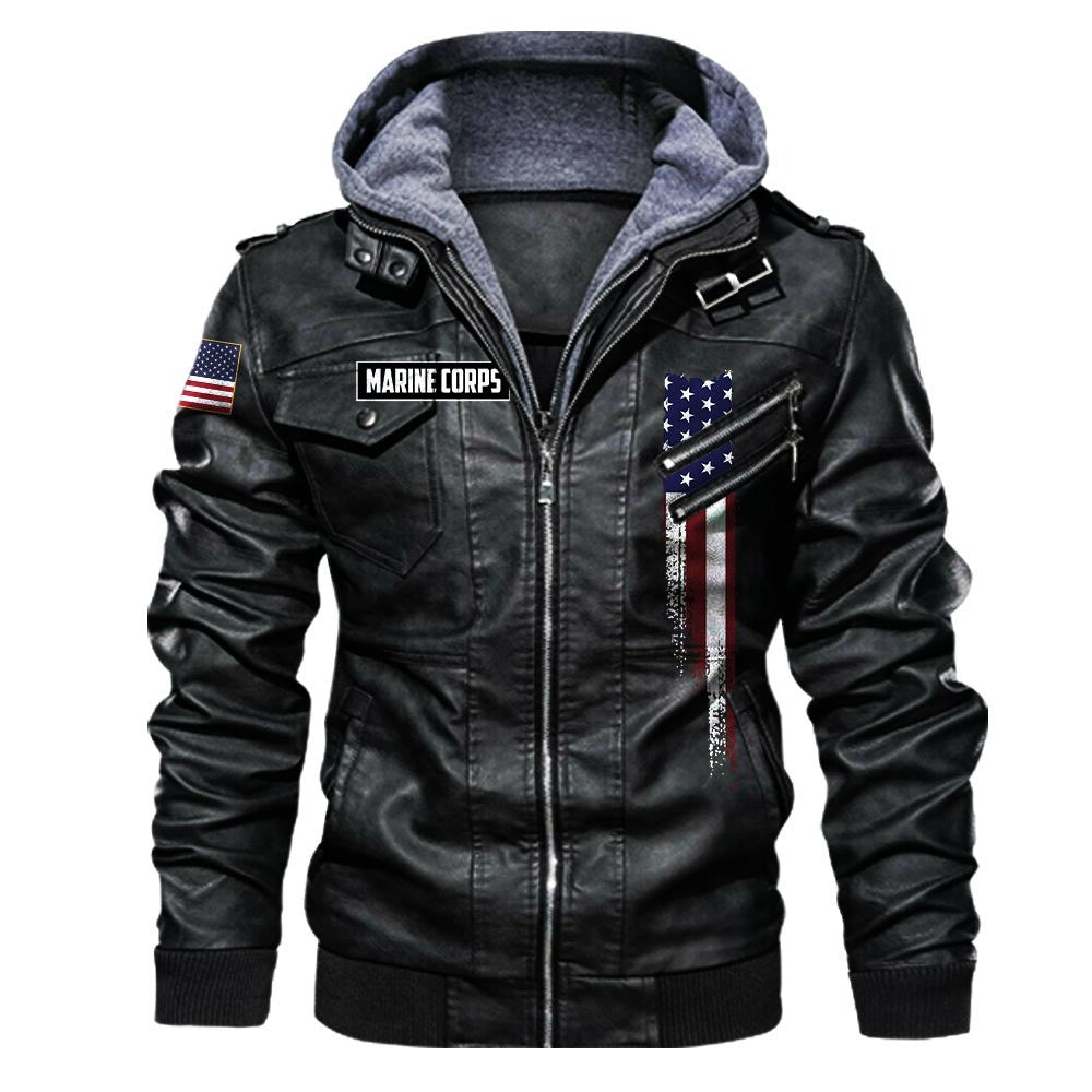 Premium USMC Leather Jacket VPVC702193, Gifts For Marine Veteran, Gifts On Father's Day, Veterans Day.