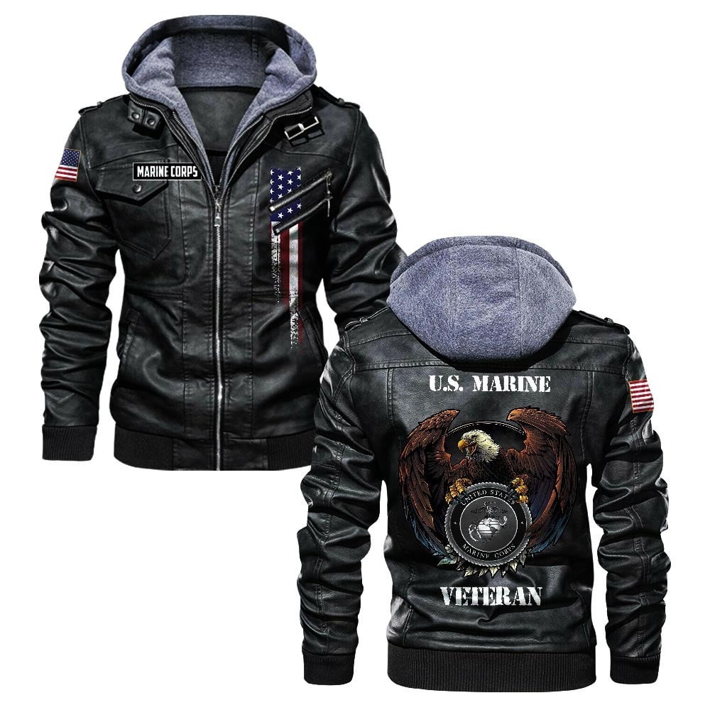 Premium USMC Leather Jacket VPVC702193, Gifts For Marine Veteran, Gifts On Father's Day, Veterans Day.