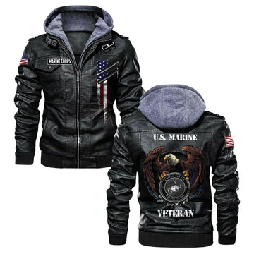 Premium USMC Leather Jacket VPVC702193, Gifts For Marine Veteran, Gifts On Father's Day, Veterans Day.