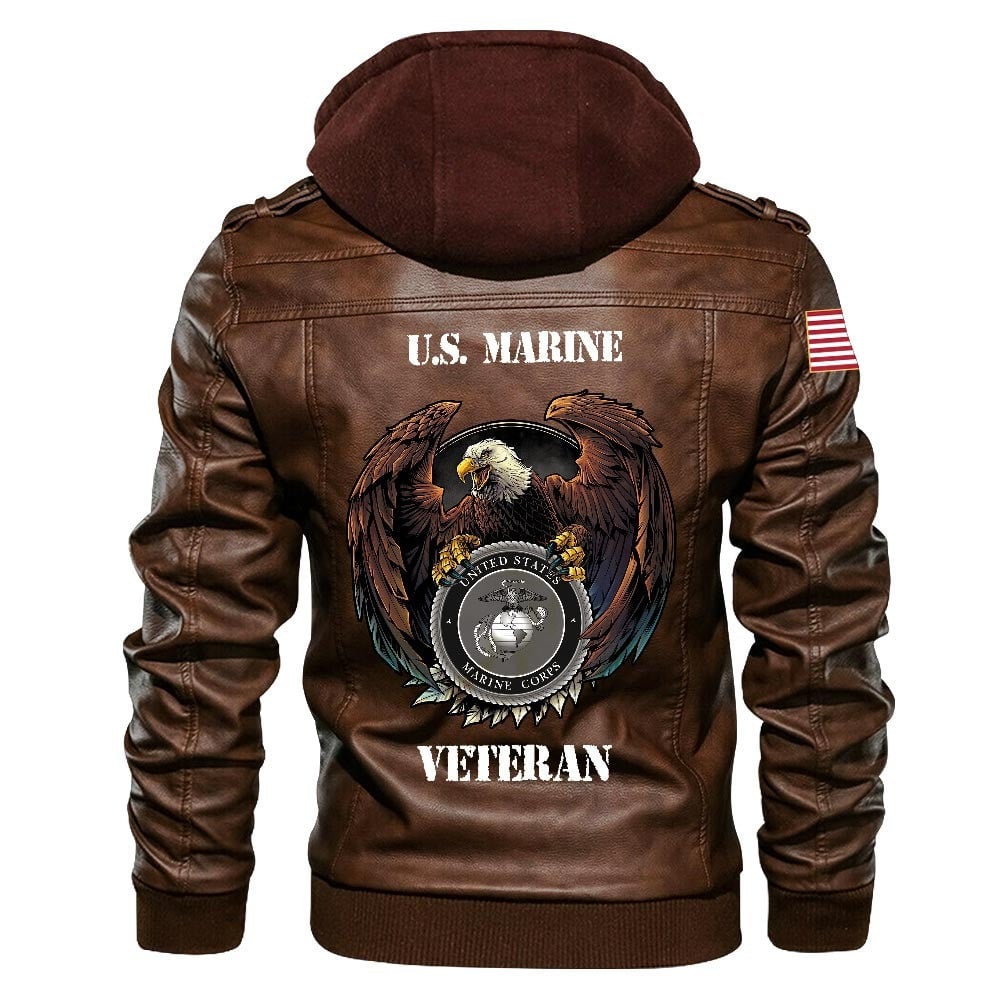 Premium USMC Leather Jacket VPVC702194, Gifts For Marine Veteran, Gifts On Father's Day, Veterans Day.