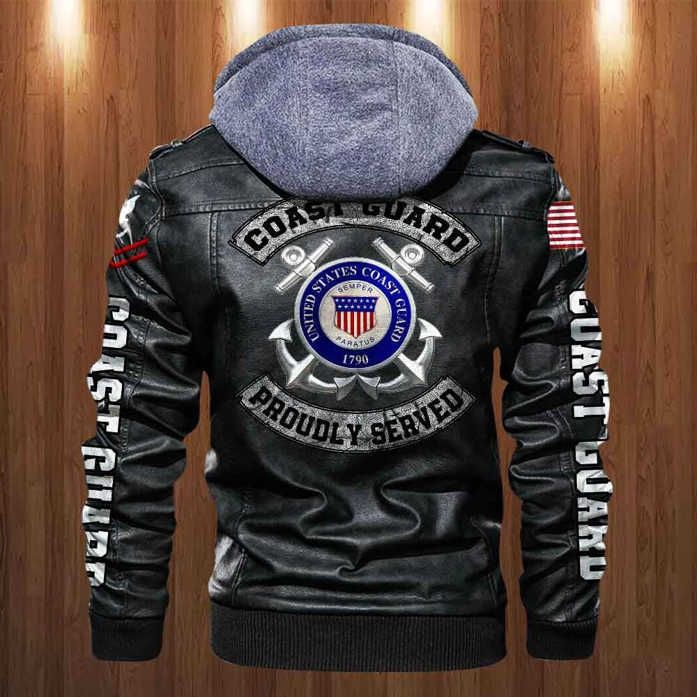 Premium Custom USCG Leather Jacket VPVC702195, Gifts For Coast Guard Veteran, Gifts On Father's Day, Veterans Day.