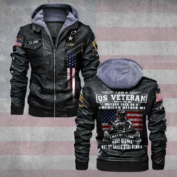 Premium Custom US Army Leather Jacket VPVC702199, Gifts For Army Veteran, Gifts On Father's Day, Veterans Day.