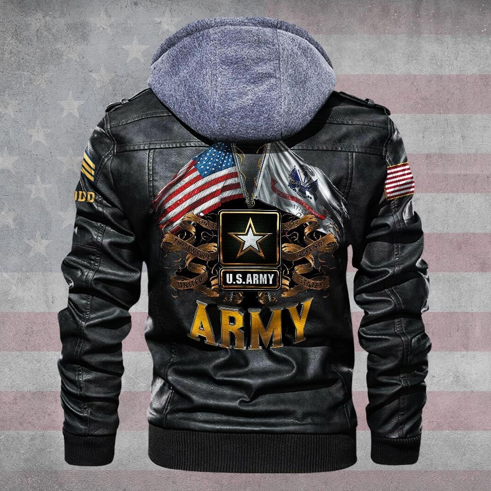 Premium Custom US Army Leather Jacket VPVC702201, Gifts For Army Veteran, Gifts On Father's Day, Veterans Day.