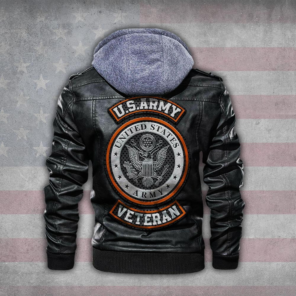 Premium Custom US Army Leather Jacket VPVC702203, Gifts For Army Veteran, Gifts On Father's Day, Veterans Day.