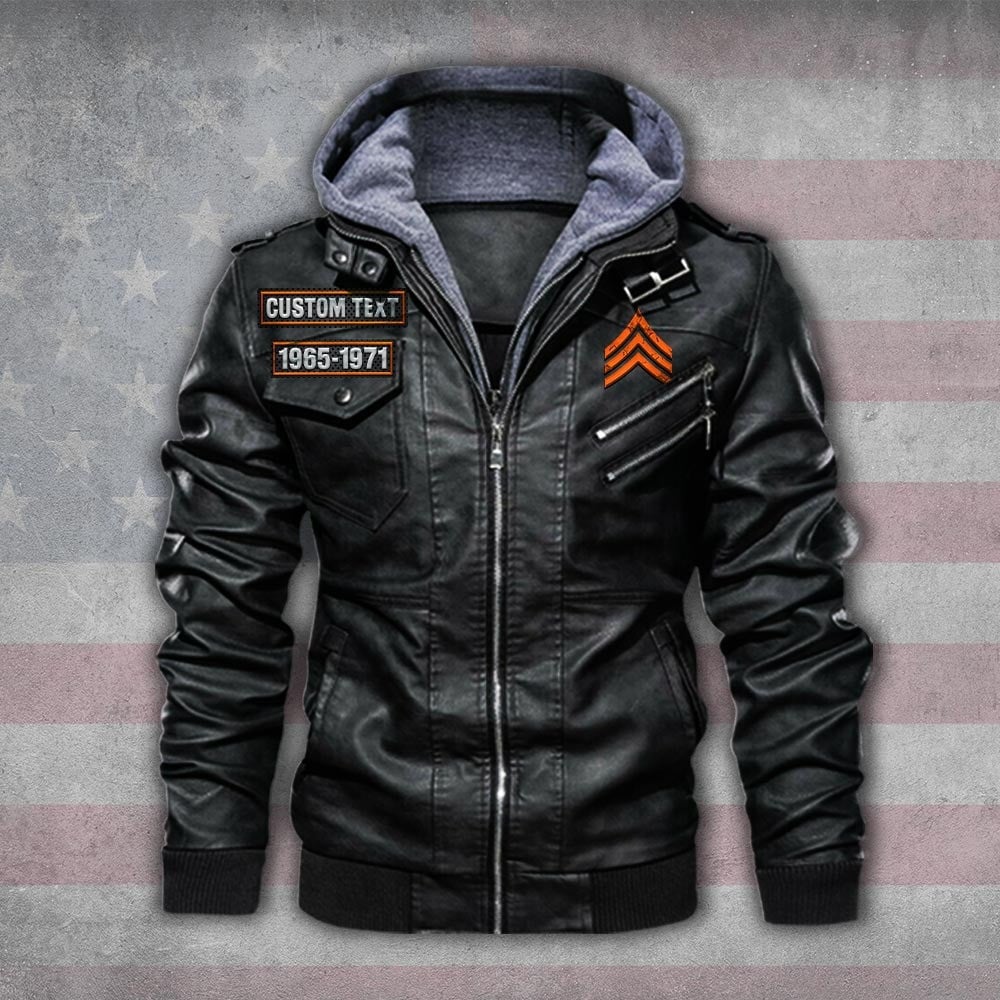 Premium Custom US Army Leather Jacket VPVC702203, Gifts For Army Veteran, Gifts On Father's Day, Veterans Day.