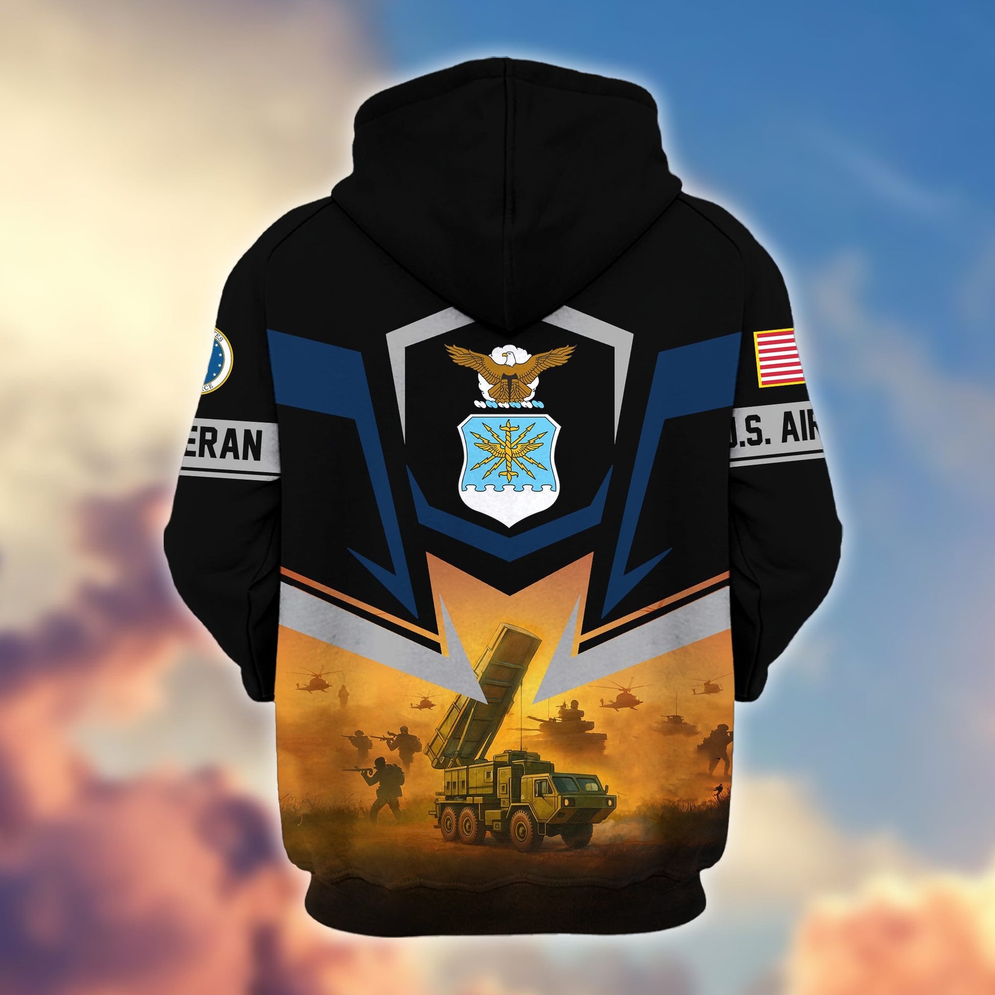 Premium US Veterans Zip Hoodie BPHN100912, Gifts For US Veterans, Gifts On Father's Day, Veterans Day.