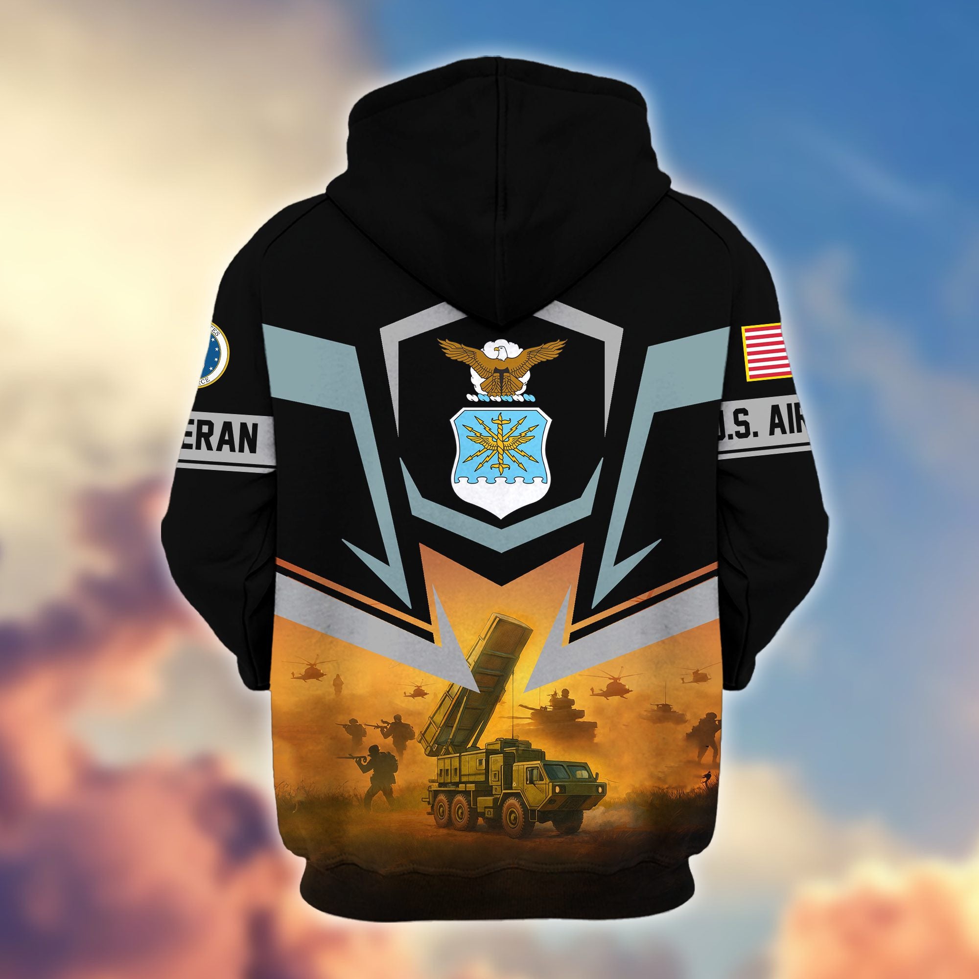 Premium US Veterans Zip Hoodie BPHN100912, Gifts For US Veterans, Gifts On Father's Day, Veterans Day.