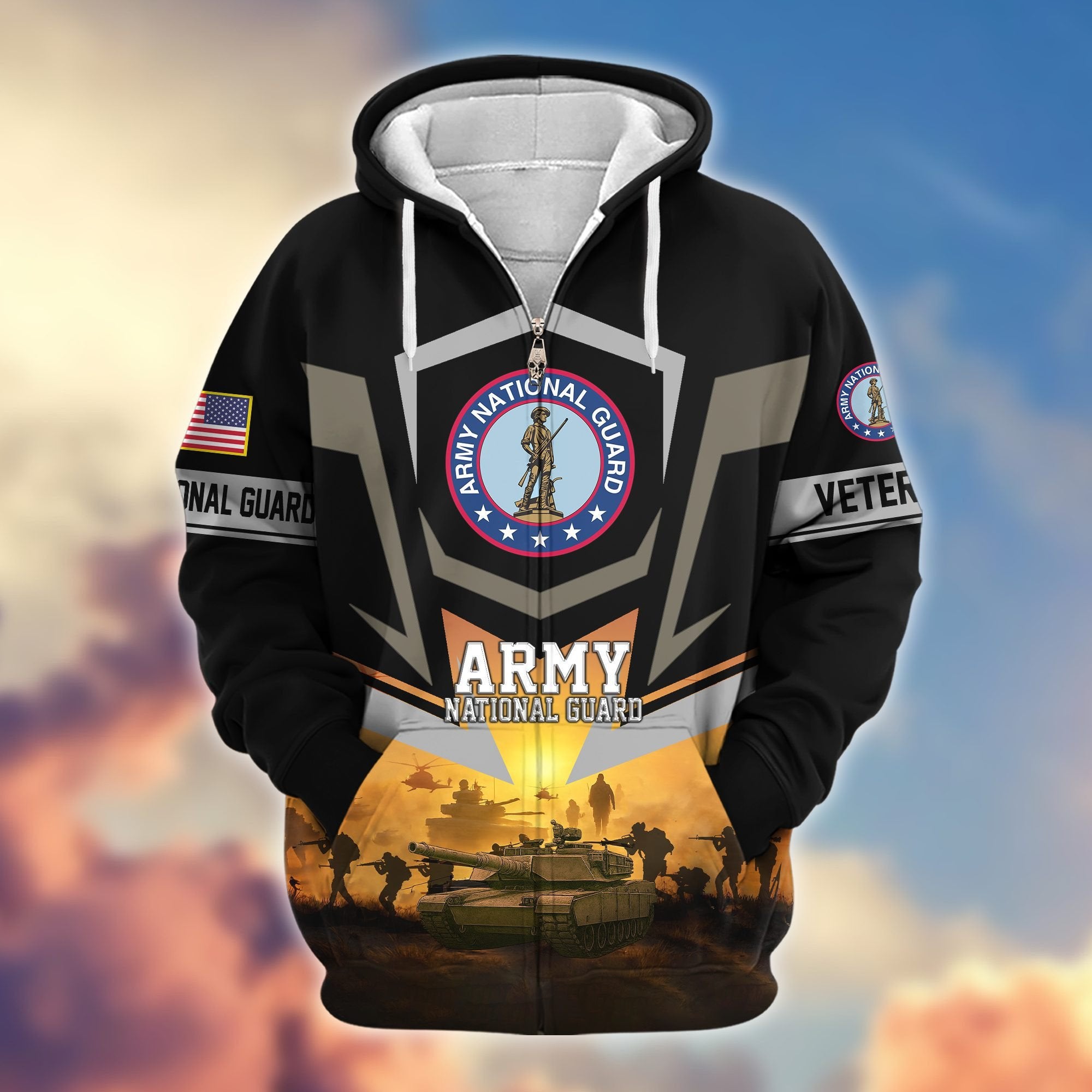 Premium US Veterans Zip Hoodie BPHN100912, Gifts For US Veterans, Gifts On Father's Day, Veterans Day.