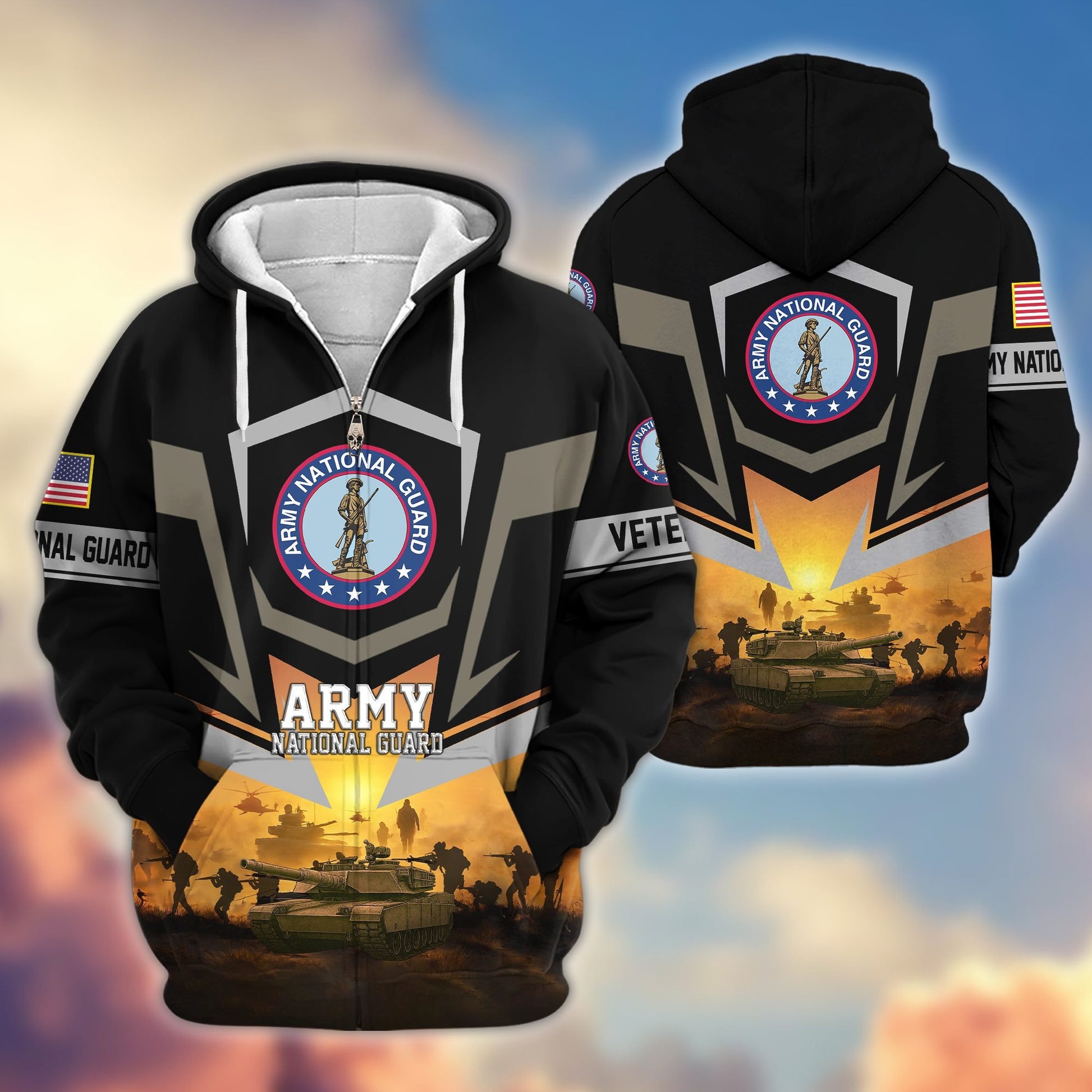 Premium US Veterans Zip Hoodie BPHN100912, Gifts For US Veterans, Gifts On Father's Day, Veterans Day.