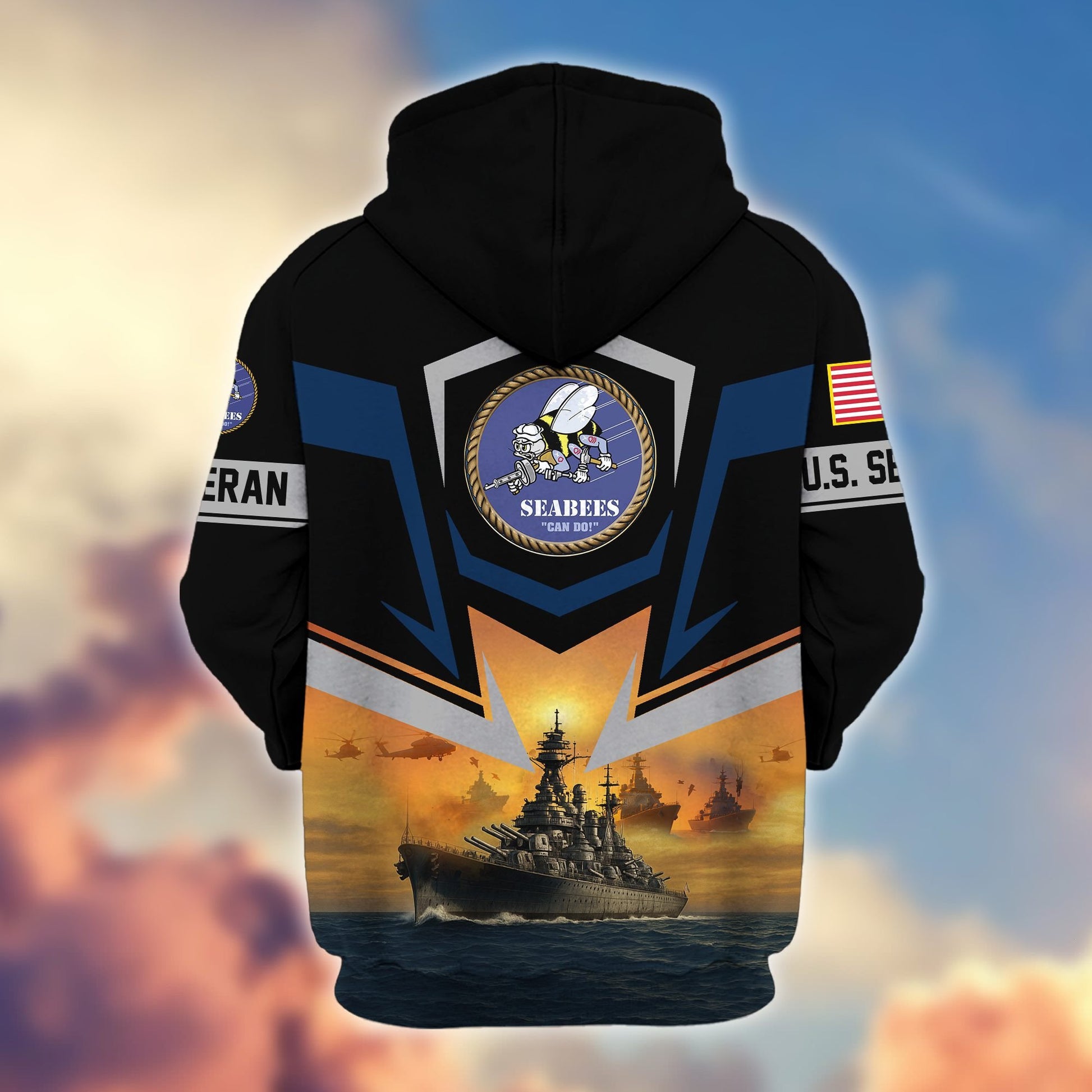 Premium US Veterans Zip Hoodie BPHN100912, Gifts For US Veterans, Gifts On Father's Day, Veterans Day.