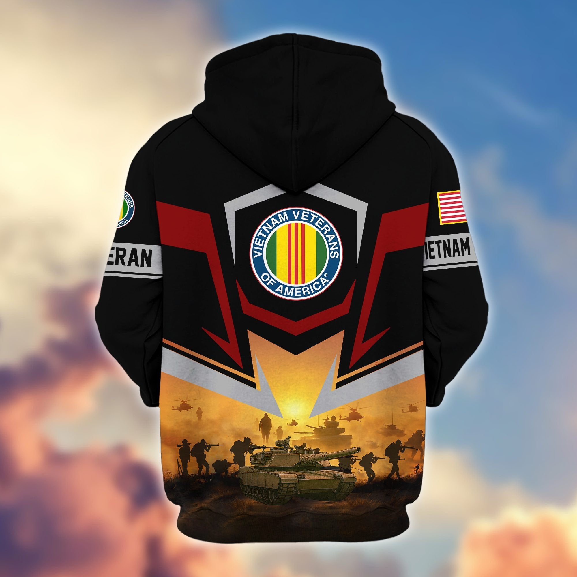 Premium US Veterans Zip Hoodie BPHN100912, Gifts For US Veterans, Gifts On Father's Day, Veterans Day.