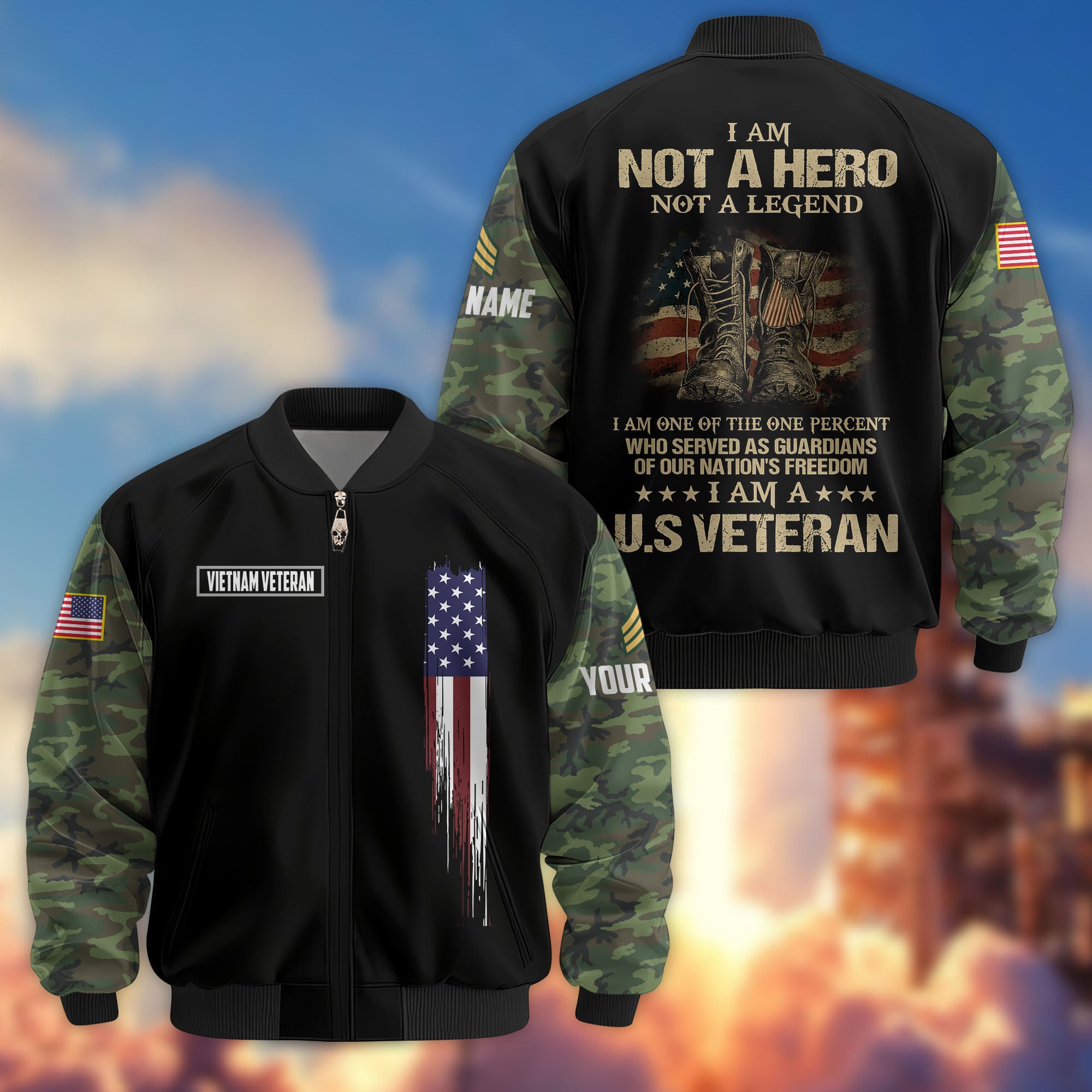 Premium Custom Vietnam Veteran Bomber Jacket VPVC804206, Gifts For Vietnam Veteran, Gifts On Father's Day, Veterans Day.