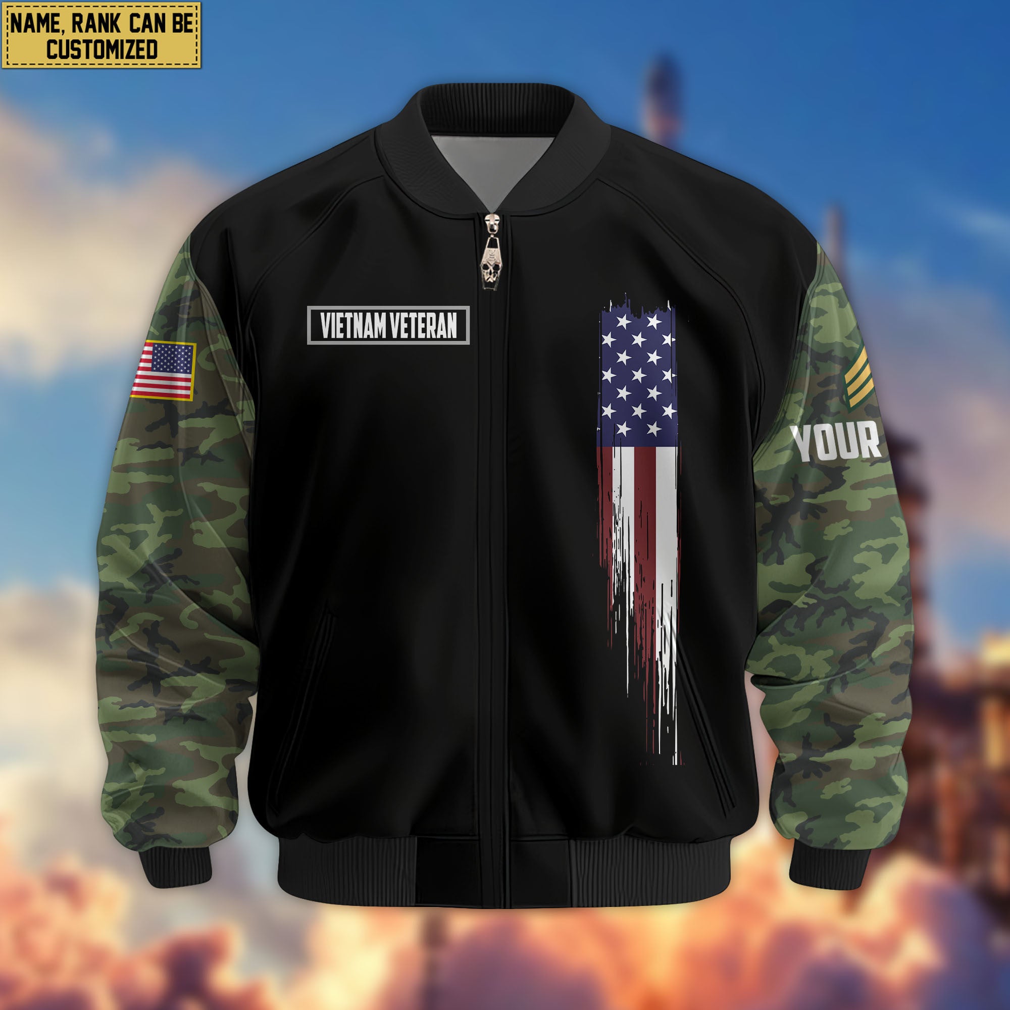 Premium Custom Vietnam Veteran Bomber Jacket VPVC804206, Gifts For Vietnam Veteran, Gifts On Father's Day, Veterans Day.