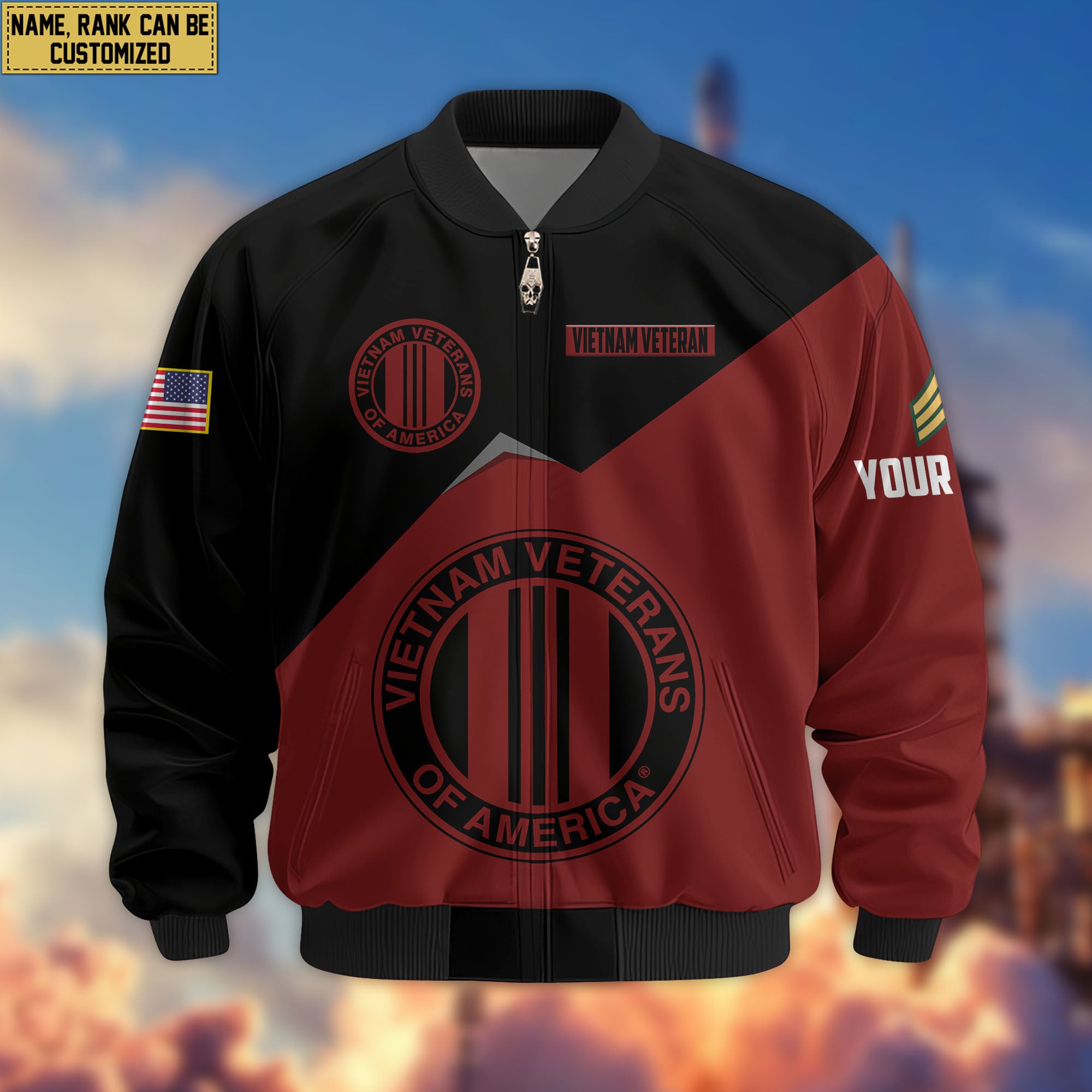 Premium Custom Vietnam Veteran Bomber Jacket VPVC804306, Gifts For Vietnam Veteran, Gifts On Father's Day, Veterans Day.