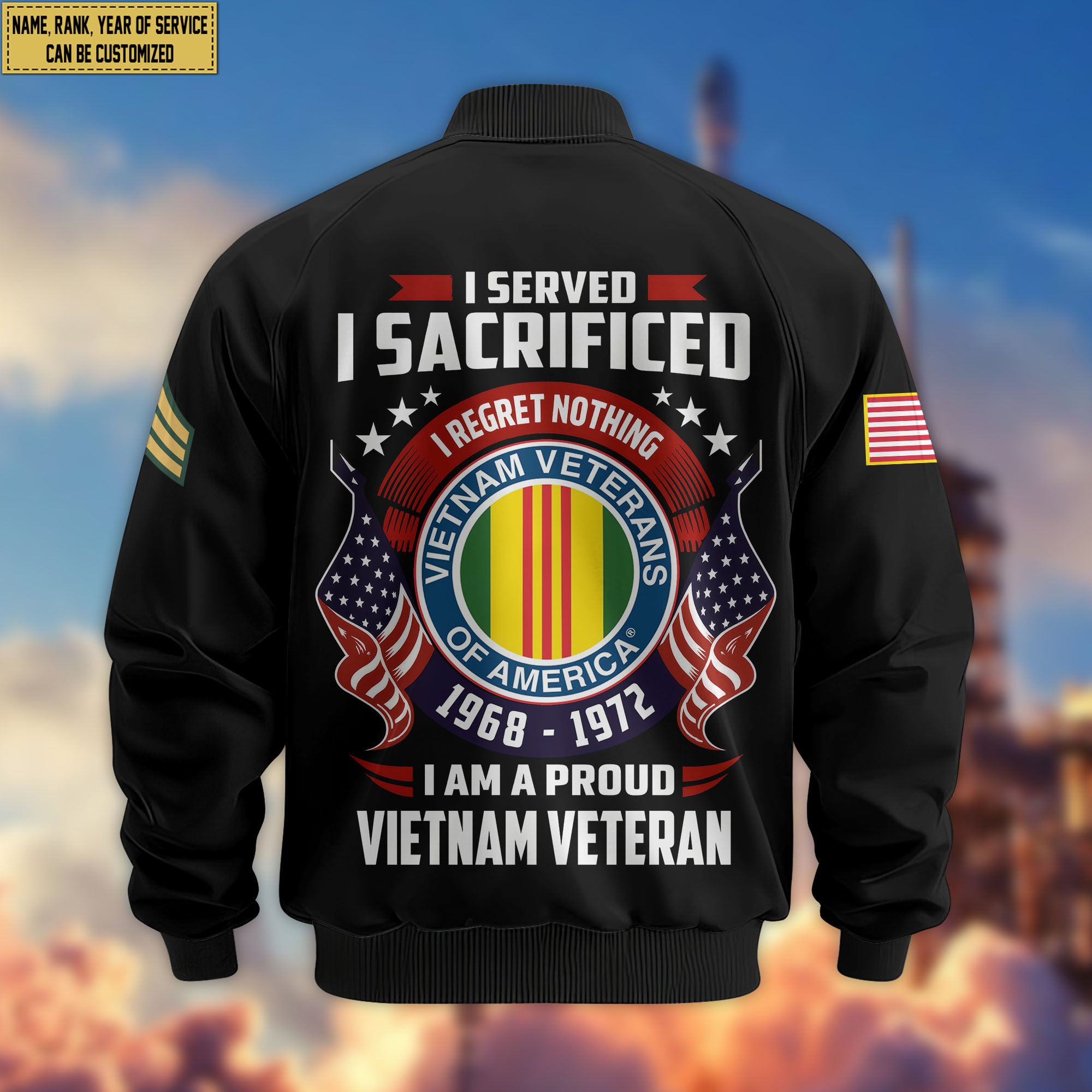 Premium Custom Vietnam Veteran Bomber Jacket VPVC804406, Gifts For Vietnam Veteran, Gifts On Father's Day, Veterans Day.