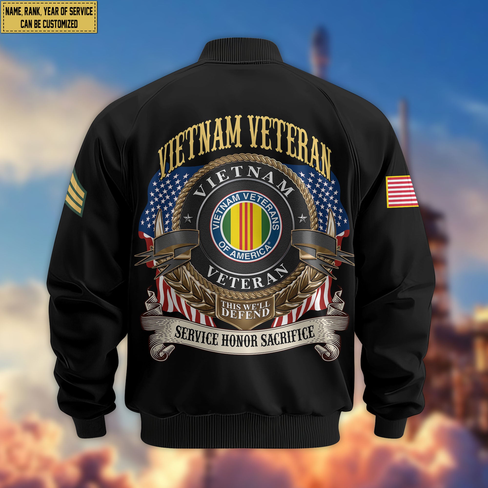 Premium Custom Vietnam Veteran Bomber Jacket VPVC804506, Gifts For Vietnam Veteran, Gifts On Father's Day, Veterans Day.